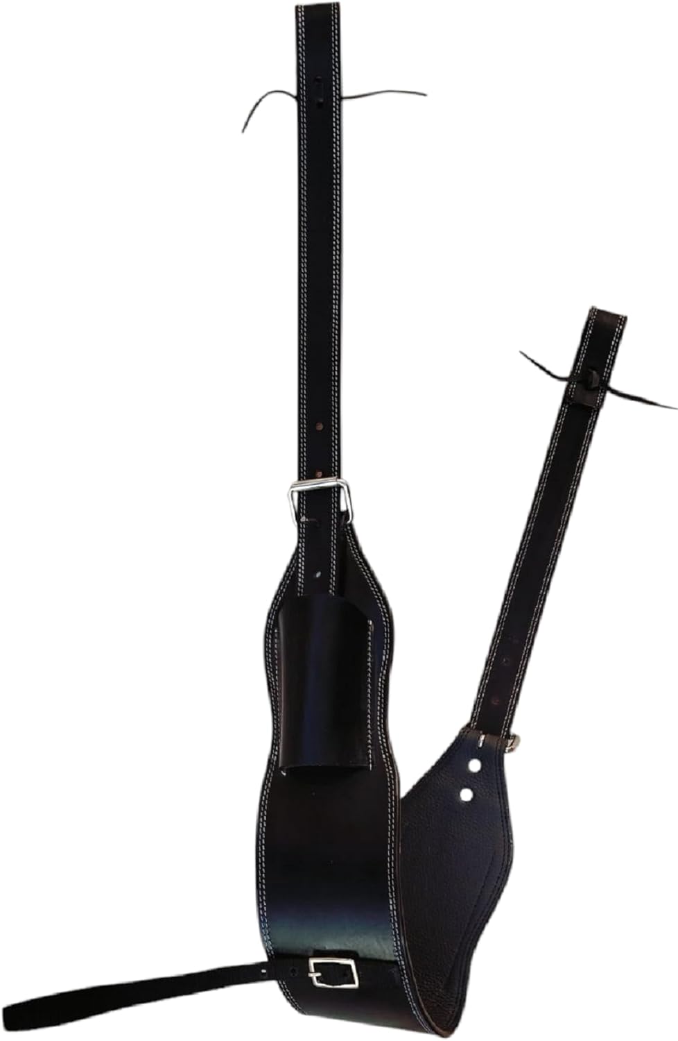 Western Leather Cinch Billets and Back Girth Strap Adjustable Saddle Flank Cinch with Stainless Steel Buckle Durable Horse Riding Tack