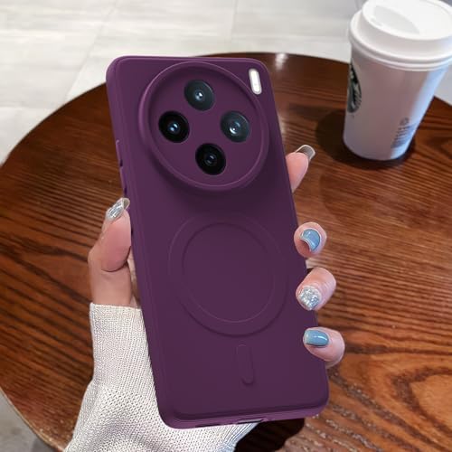 Image of Pikkme Back Cover for Vivo X200T 5G Soft Matte Silicone Mag-Safe Design (Mag-Safe Not Support) Camera Protection | Slim Fit Bumper Cover (Purple)