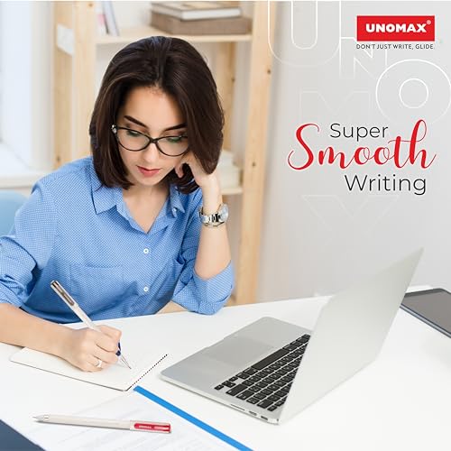 Image of UNOMAX Geltron Pearl 20 (10 Black & 10 Red) | Professional Ergonomic Design for Daily Use, Exam-Friendly | Fast-Flowing Ink, Writing Precision, Budget-Friendly,