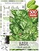 Package of 500 Seeds, Italian Large Leaf Basil (Ocimum basilicum) Non-GMO Seeds By Seed Needs