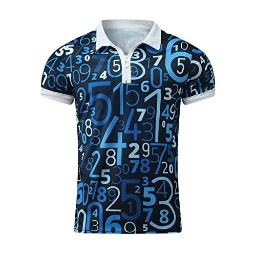 Camisa masculina de golfe estampada de ajuste regular para desempenho esportivo de manga curta listr