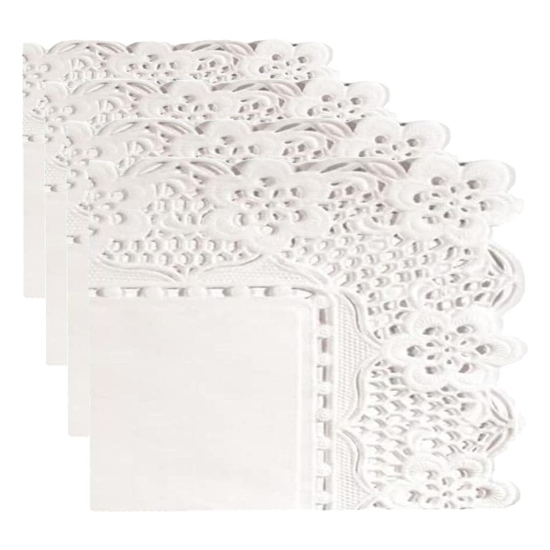 Dentelles rectangulaires 54 g/m2 napperon papier blanc 30 x 18 cm lot de 4
