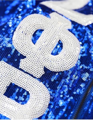 Big Boy Zeta Phi/Φ Beta Divine 9 S4 Sequins Jacket [Royal Blue - XL] - ID#717813
