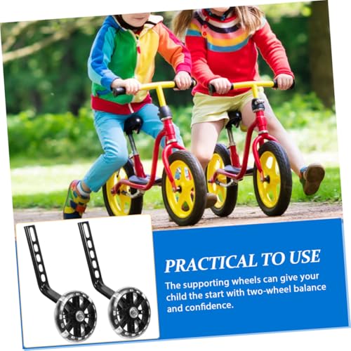 Ruedas de entrenamiento Uonlytech para bicicleta, 4 piezas, ruedas ajustables con luces intermitentes negras miniatura 5