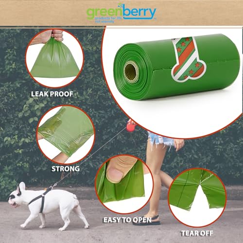Image of Greenbone Biobase Christmas-Themed Pet Waste Bag Refills: 10 Rolls - 120 Refills, Red