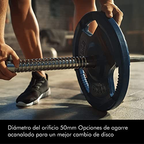 POWRX Discos olímpicos 30 kg/50 kg - Set a Elegir: 2x10kg + 2x5kg | 4x5kg + 4x2,5kg | 2x10kg + 4x5kg + 4x2,5kg - Diámetro Agujero Ø 50 mm - Imagen 5