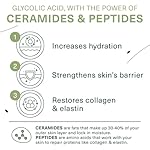 Botanic Tree Hydrating Glycolic Acid Cleanser - Exfoliating Face Wash - Face Cleanser for Women - Also with Ceramides & Peptides, Gently - for Dewy Bouncy Skin - 6oz - Image 3