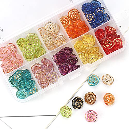 Buttinette Boutons En Forme De Fleurs, Multicolore, 11,5 Mm