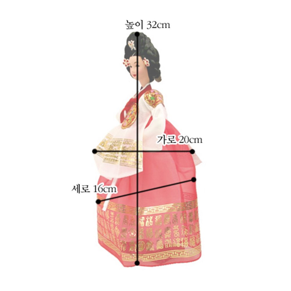 韓国民芸品　韓国人形　伝統的な王冠付き人形セット 韓国人形・王と王妃 韓国伝統衣装の本格韓国ペア人形 | LINE