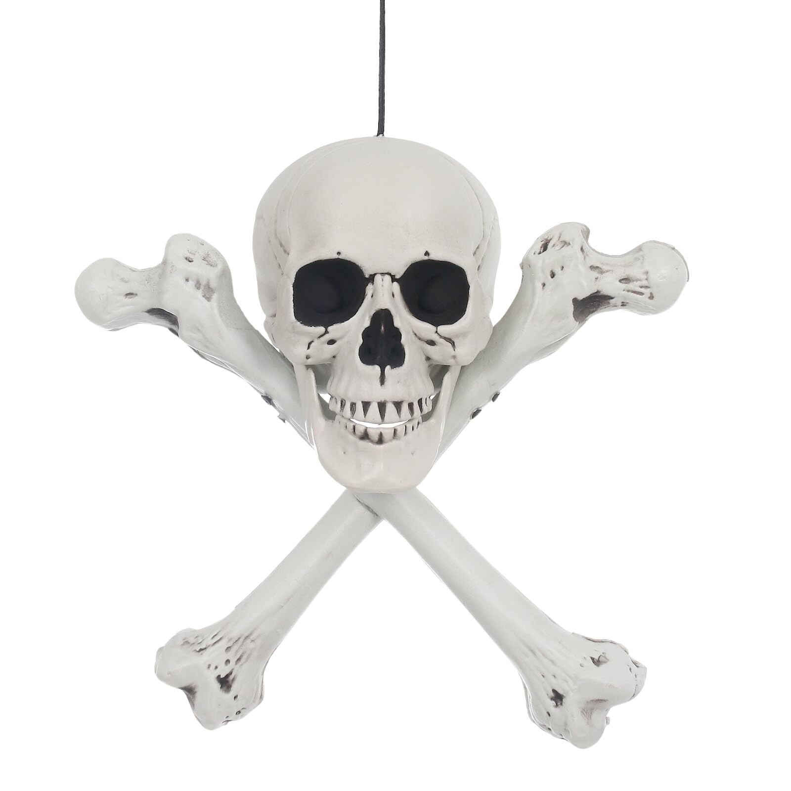 Cackle & Co Lifesize Skull & Crossbones Hanging Halloween Decoration Party Prop 42cm