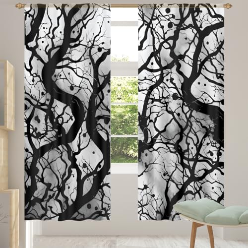 MPTPTM Tende per finestre, bianche e nere, leggere, filtranti la luce, per cucina, soggiorno, patio, 140 x 200 x 2 cm