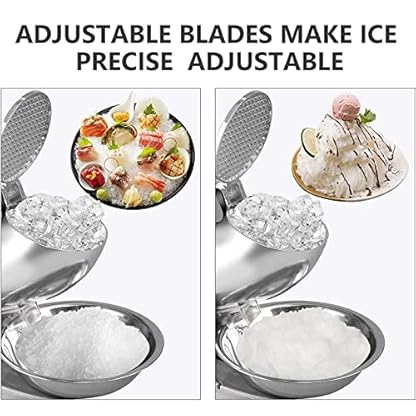 Ice Crusher Electric Dual Blades Ice Crusher Shaver Edelstahl Rasierte Eismaschine 380W Schneekegelmaschine für den… – Bild 4