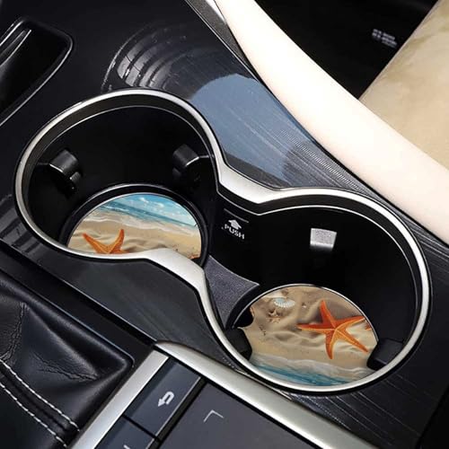 Portavasos para Auto de Madera con Diseño Estrella de Mar miniatura 7