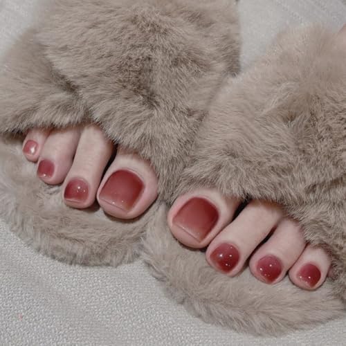 Image of Berry Ombre Soft Ombre Press On Nails | ABS Material UV Protected Long Lasting Finish | Reusable Customizable Nail Kit |Short Square Nails with Glue File Tools