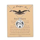 MYOSPARK Pulsera de natación de regalo para nadadores, tarjeta de mensaje, joyería para amantes de la natación, regalo de equipo de natación para jugador de natación, 2.4inch