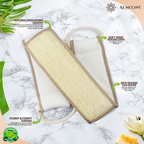 Exfoliating Natural Loofah Back Scrubber For Shower To Clean Your Back Deeply - 1 Count(1 Pack) #TOP1