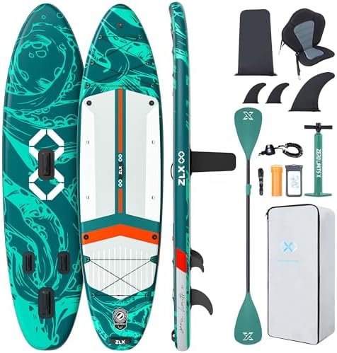 Bild 17 - ZLX 350cm Extra Groß Stand Up Paddle Board mit Sitz Große Tragfähigkeit 550LB Inflatable SUP Board für Erwachsene Anfängerfreundlich Stabiles Anti-Rutsch-Deck, Pumpe, SUP Paddle