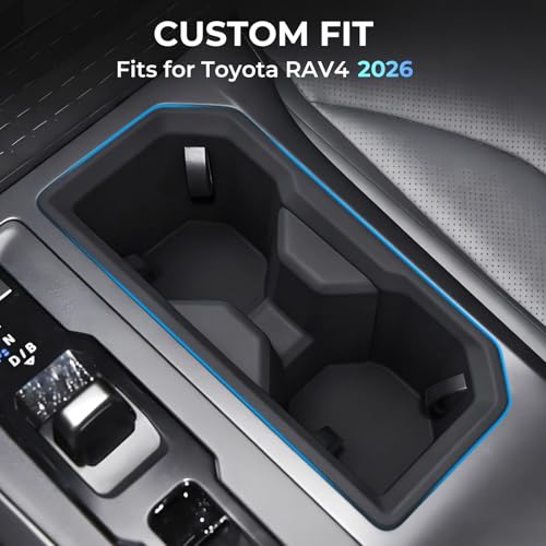 Image of Cup Holder Inserts for Toyota RAV4 2026, Interior Accessories Center Console Cup Holders Covers Protector for 2026 RAV 4, Black