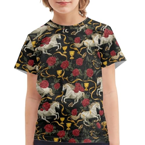 Image of Kids Graphic T-Shirt Boys Girls Novelty Tees Top Short Sleeve Shirts Summer Blouses 3-16