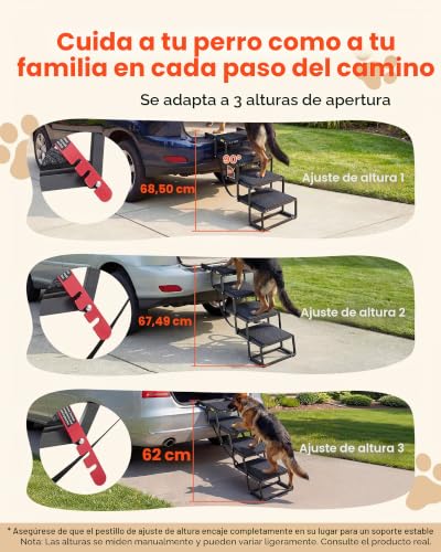 Rampa para perros con dolor articular escalera VEVOR de 4 escalones para subir al coche sin esfuerzo 3