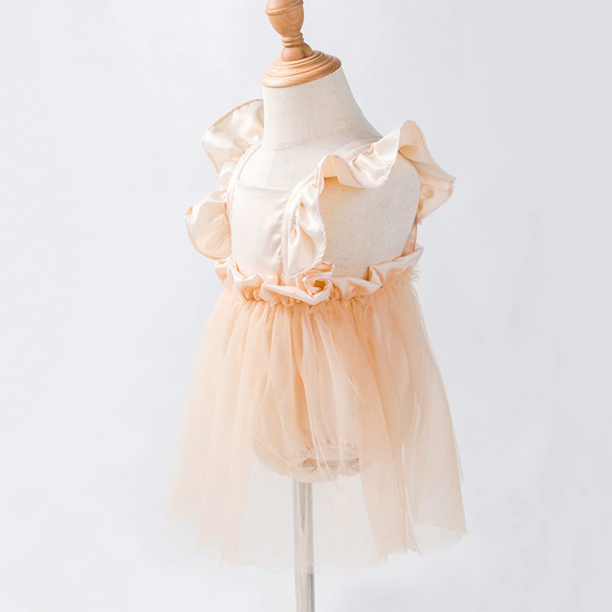 ibasenice 3 Uds Vestido Mameluco Con Manga Voladora Ropa Para Bebé Niña Ropa Para Niñas Pequeñas Vestidos Tutú Para Niñas Trajes De Fotografía Para Recién Nacidos Niña Blanca Versión