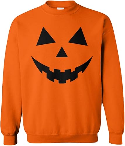 Pumpkin Face - Sudadera unisex con cuello redondo para Halloween