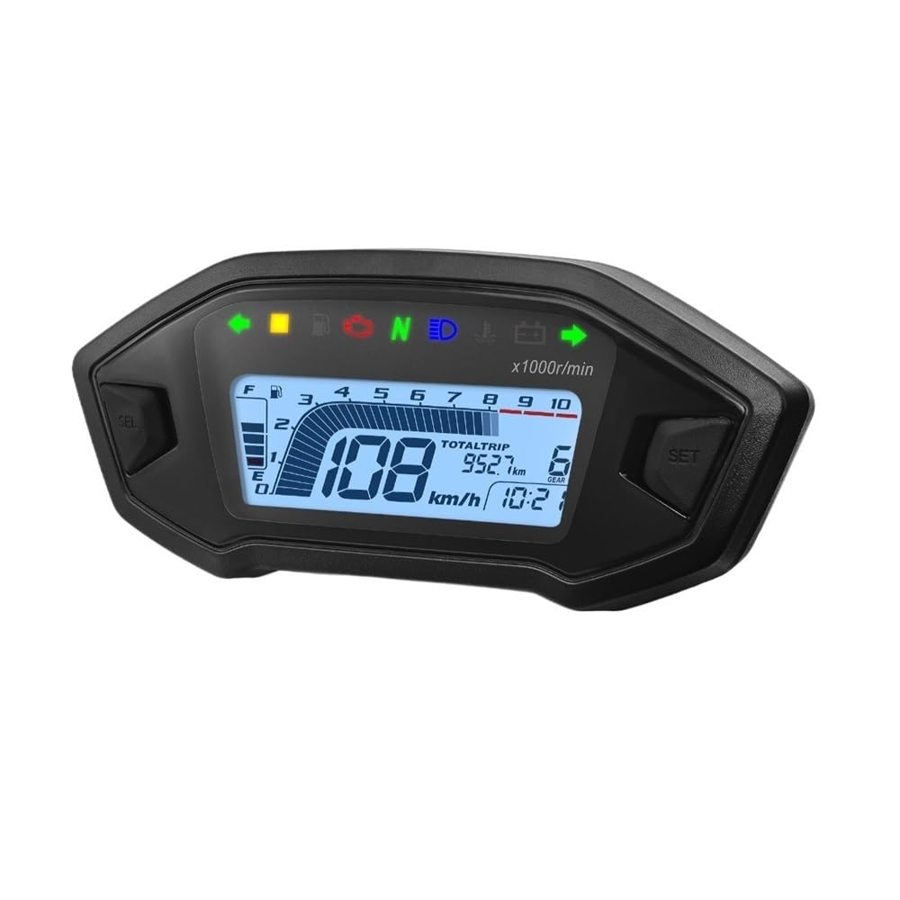 Contagiri contachilometri 12V Moto Cruscotto Tachimetro Digitale Contagiri Accessori Moto Strumento Display A LED 0~10000 RPM Per 1-4 Cilindro