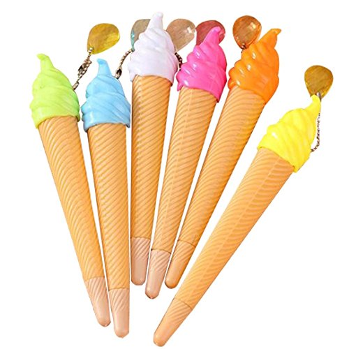 Bolígrafo con forma de helado tinta negra x6
