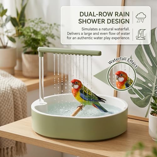 Ducha automática para jaula de pájaros recargable que evita salpicaduras 7