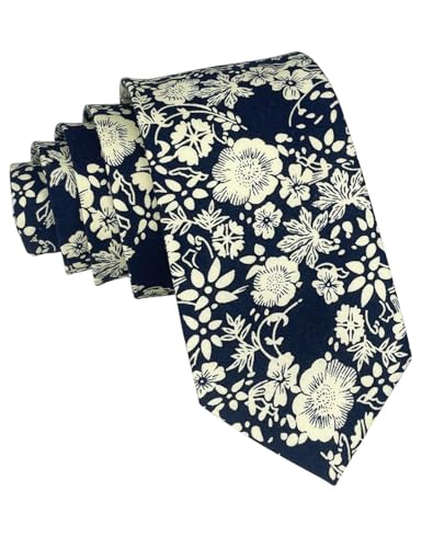 Image of Kebocis Mens Skinny Cotton Floral Tie for Men