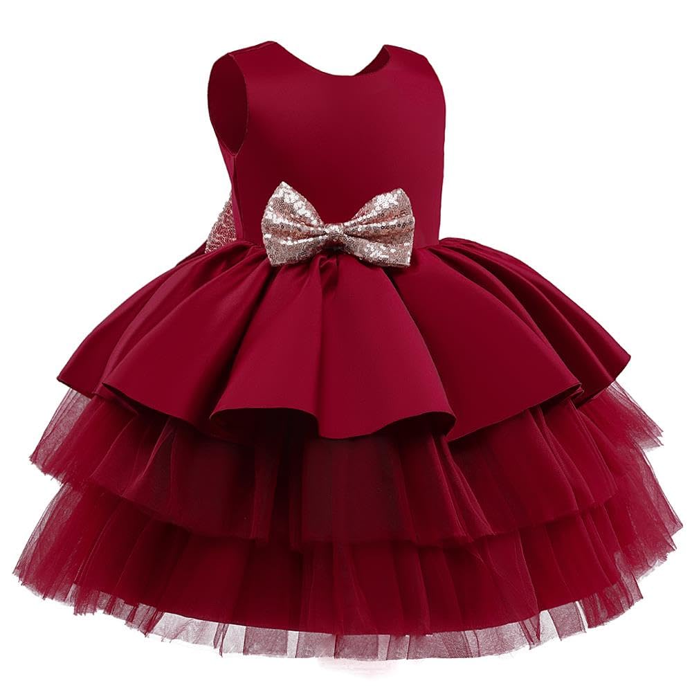 Lito Angels Vestido de Dama de Honor de Boda Vestido de Fiesta Elegante con Diadema para Bebe y Niñas Pequeñas