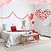 80 Pcs Red Heart Wall Decorations Glitter Heart love Wall Decals for Wedding Anniversary Party Bedroom Home Office, 4 Different Sizes