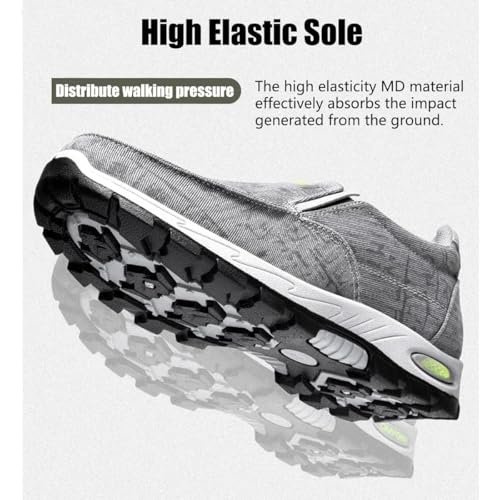 Orthopedic Slip-on Shoes,Comfort Walking Shoes,Men's Arch Support Slip-on Canvas Loafers Outdoor Non-Slip Hiking Sneakers4