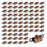 Lote de 80 Mini Interruptores Deslizantes SS-12F15, 3 Pines SPDT 2 Posiciones 0,5A 50V DC, Micro Interruptor 20×5,5×13 mm para Soldadura PCB y Proyectos Electrónicos DIY