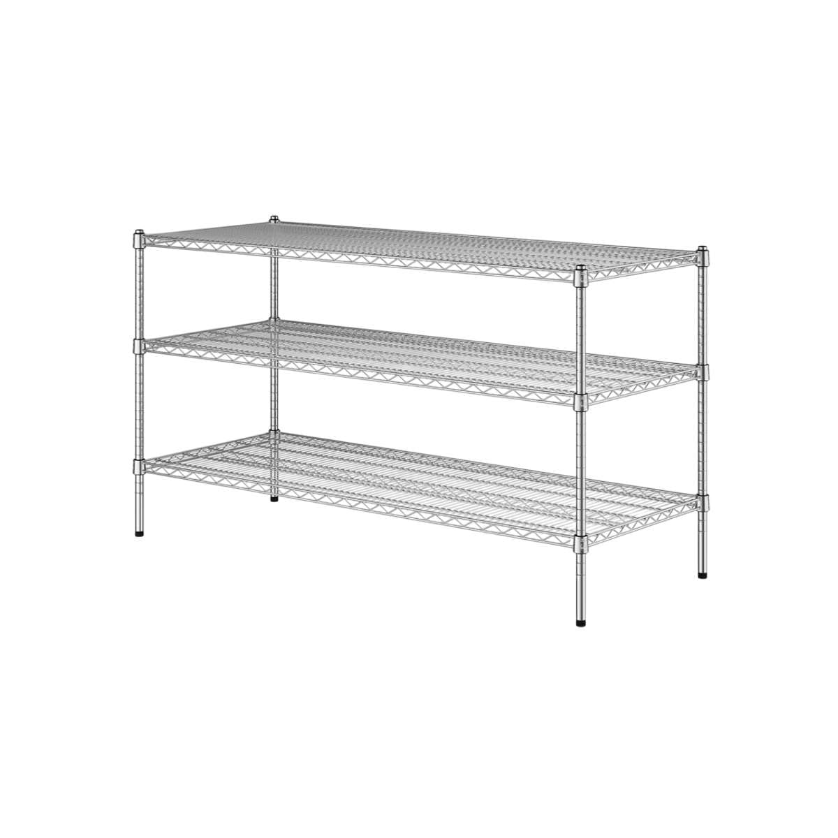 Zedfire 24" x 60" NSF Chrome 3-Shelf Kit with 34" Posts - Commercial Storage Rack Unit - Heavy-Duty Adjustable Wire Shelving Unit for Restaurant,