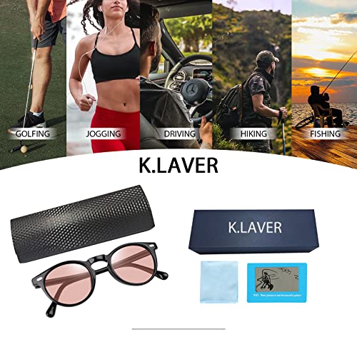 Image of K.LAVER Photochromic Polarized Sunglasses For Men Women UV Protection Round Clear Driving Glasses Anti Glare Eyewear Glasses