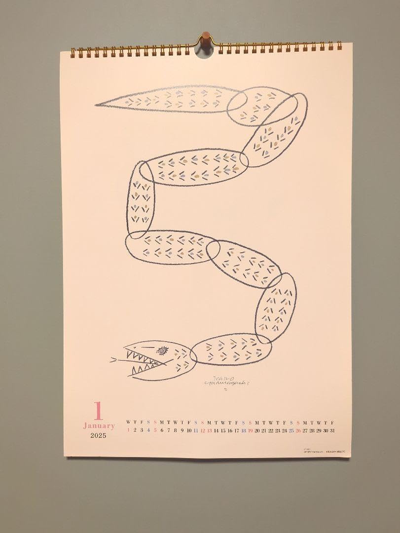 山口一郎　原画　寒色系　2025年　hanataba Amazon | 2025年 山口一郎 カレンダー No.134 | カレンダー | 文房具