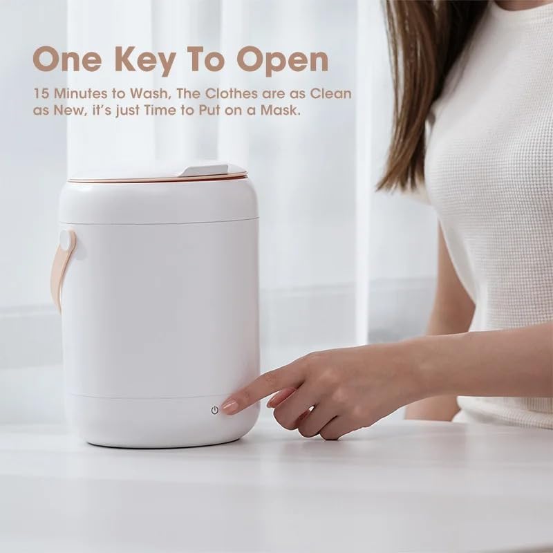 Miniatura 7 de Mini lavadora portátil inteligente para ropa interior, capacidad de 2.8 litros, para ropa de bebé, ropa pequeña  Ligera para apartamentos,