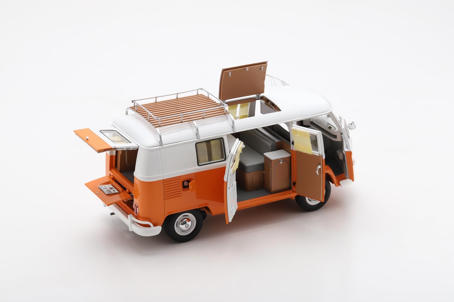 Schuco 1:18 VW T1 Samba 1962 Ora./Metallgrau DC - Hochwertiges Diecast Modellauto im Maßstab 1:18, Modellauto, 1:18, Auto, Sammlermodell