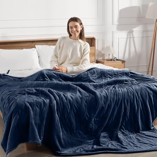 Molatink Electric Blanket Queen Size Heated Blanket 90''X84'' - Fleece Heating Blankets Washable with 5 Heating Level & 10 Hour Auto Off Dual Zone Control Heated Blankets for Winter, Great Gift Ideas