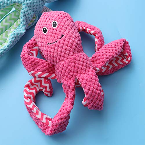 POPETPOP 3 peças de brinquedo de corda para cães com barulho de pelúcia, pernas longas interativas p