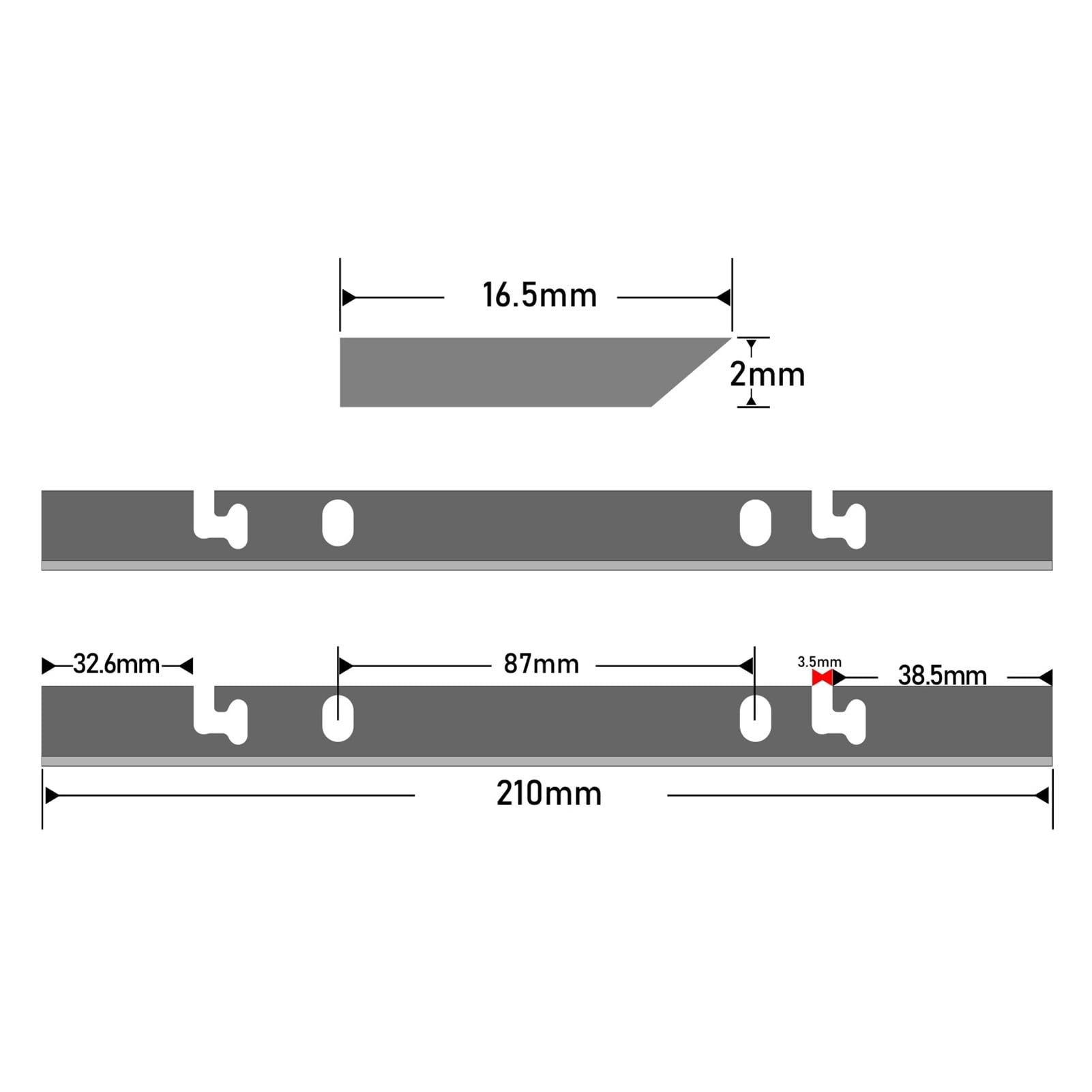 Ostrza do strugarki HSS 210mm × 16,5 mm × 2 mm HSS 2 szt