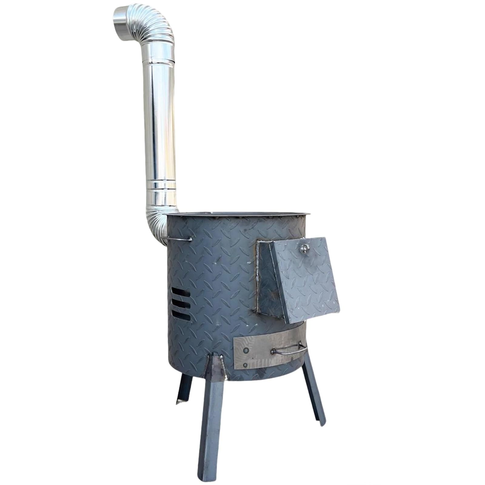 Stufa a Legna da Campeggio con Tubi Rimovibile Fornelletto da Campeggio Struttura in Acciaio Laminato a Freddo per All'aperto, Picnic, Riscaldamento e Cucina