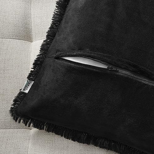 Image of Faux Fur Throw Pillow Covers for Couch Decorative Pillows 16x16 Inch