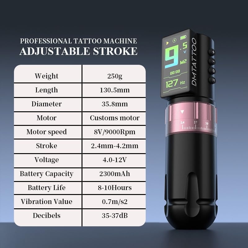 Amazon.com: EZ Wireless Tattoo Machine - Tattoo Pen Machine with 1500mAh  Battery Power Supply Rotary Tattoo Gun for Tattoo Beginners and Artists  (Caster S Golden) : Beauty & Personal Care Adjustable Stroke Tattoo Machine All-in-One Wireless Large Color S