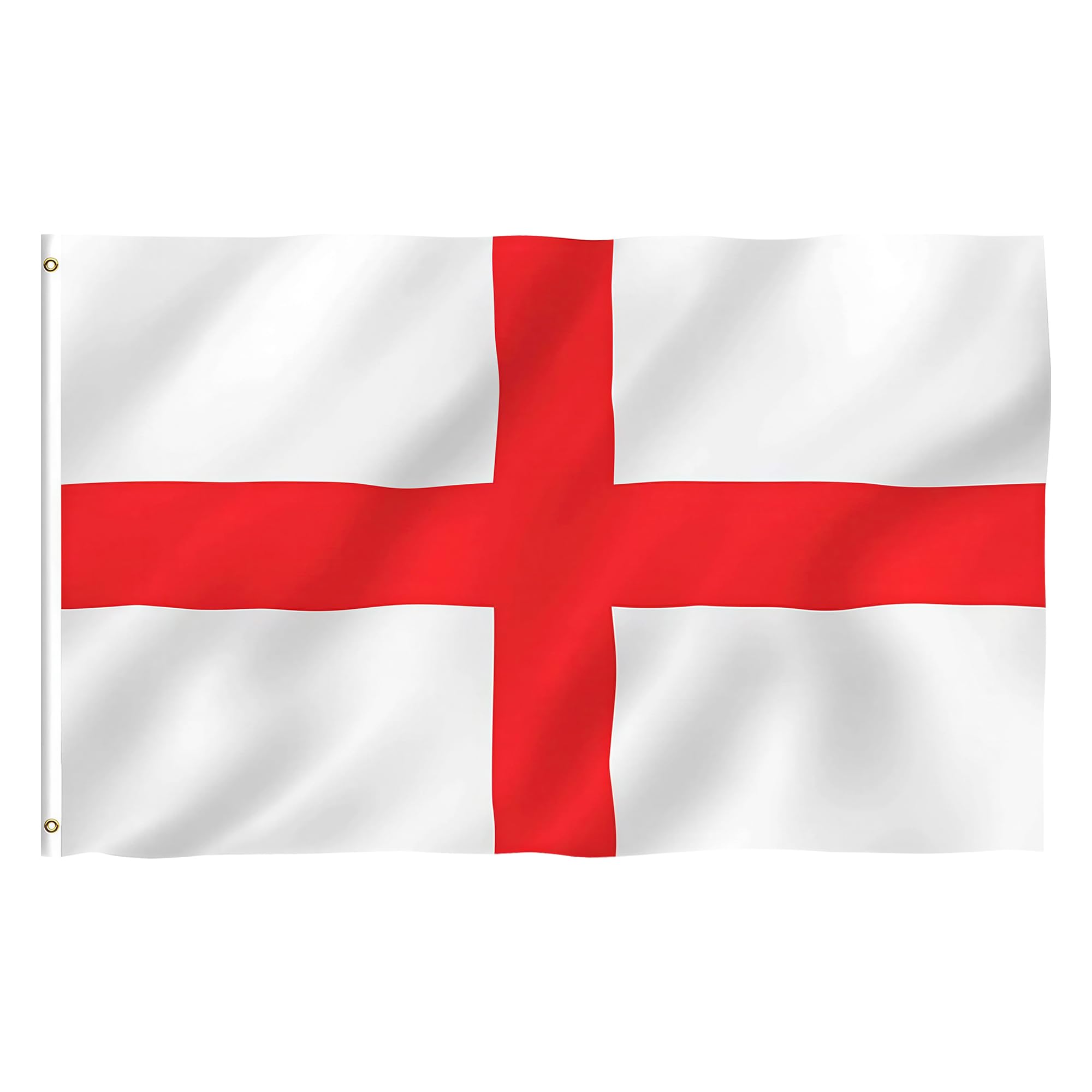 Trimming Shop 8ft X 5ft St George Flag with Eyelets UV Fade Resistant Double Stitched England Flag for Sports Events Street Parties Events Club Garden, Ideal Decorations for a European Football Party