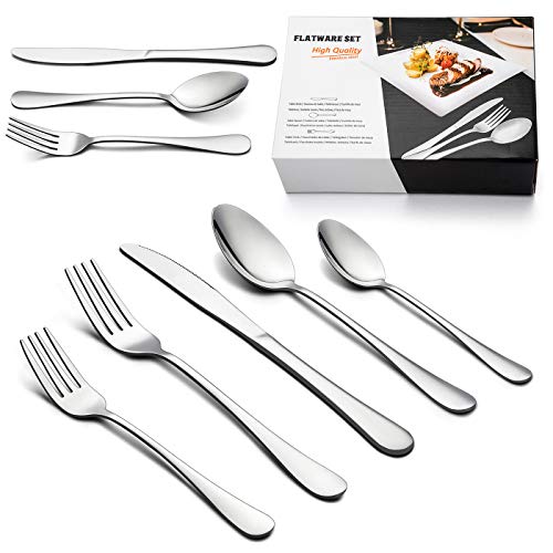 LIANYU 40-Piece Silverware Cutlery Flatware Set for 8, Stainless Steel Tableware Eating Utensils