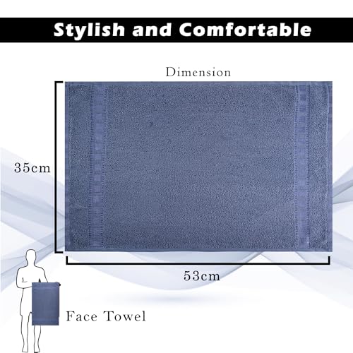 Image of Urbane Home Pack of 3 Cotton Hand /Face Towels for Men & Women | Easily Washable | Workout Gym Napkins for Men | Pocket Towel - Dark Blue