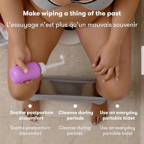 Frida Mom Upside Down Peri Bottle Sprayer, Perineal Care & Postpartum Recovery, Portable Travel Bidet & Perineal Cleanser with Travel Bag, Postpartum Essential, Pink - 3