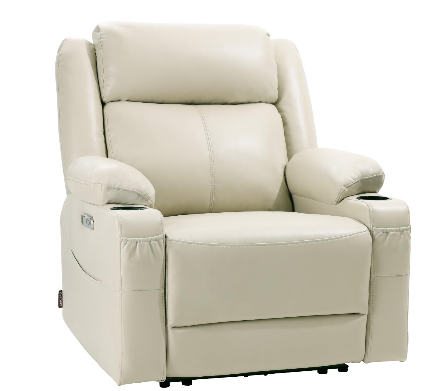 EONIX Cream White Cup Holder Recliner